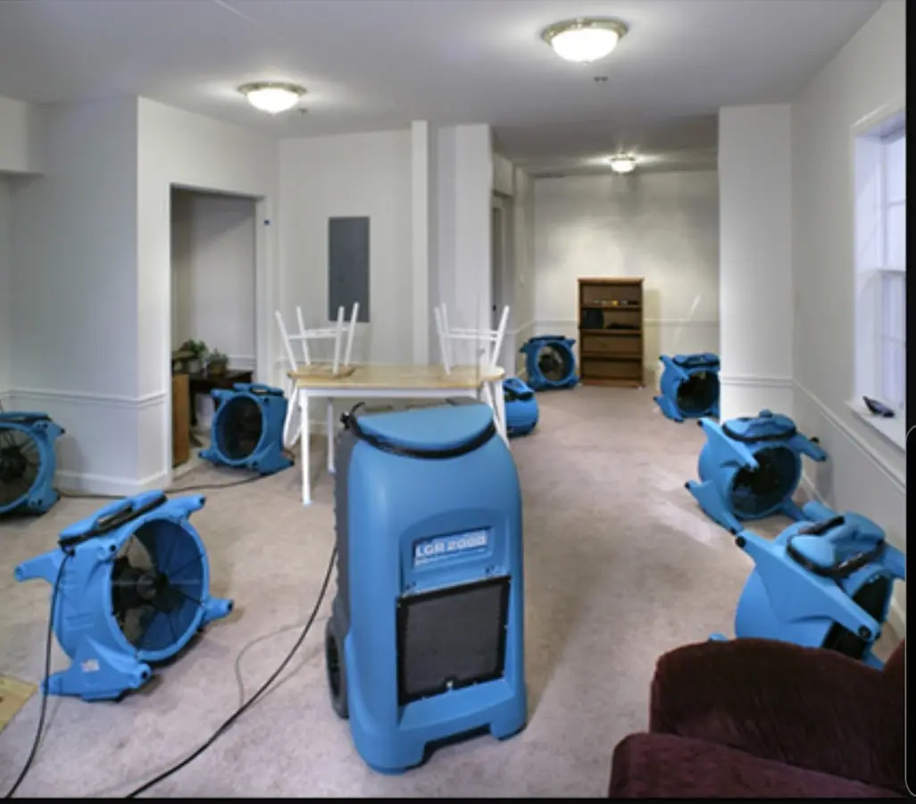 Air movers and dehumidifier setup for Water Extraction & Removal in Wells Branch